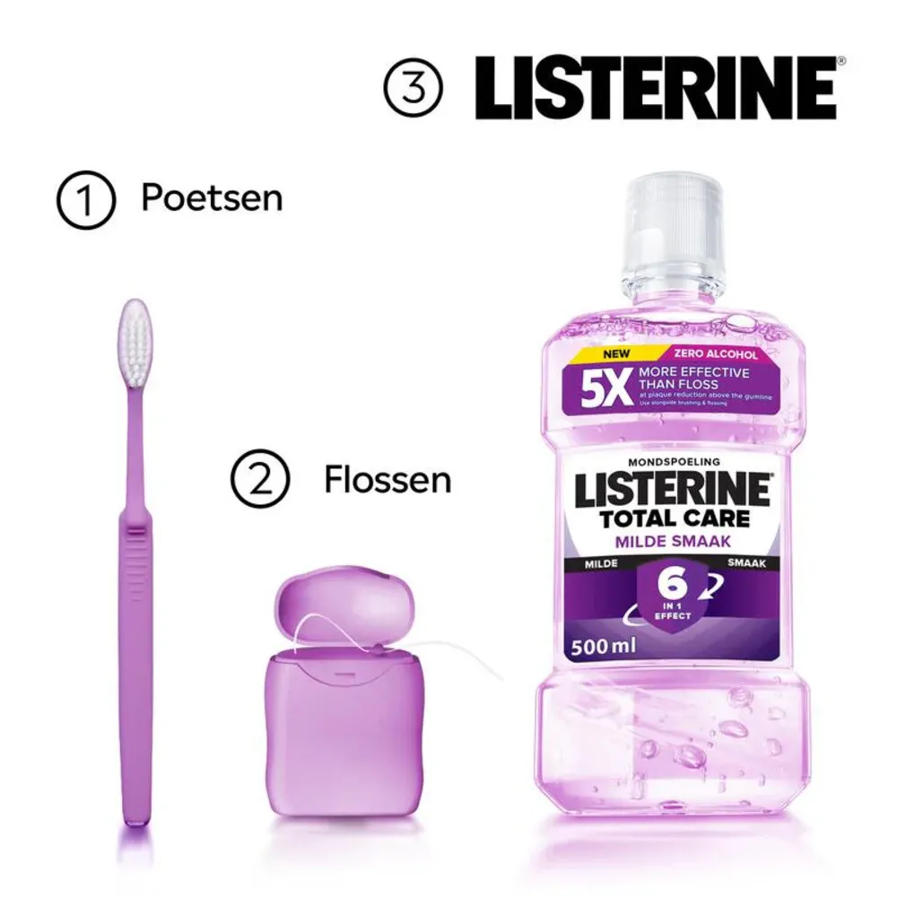 Listerine Mondwater Total Care Extra Mild Alcoholvrij (500 ml) - image 4