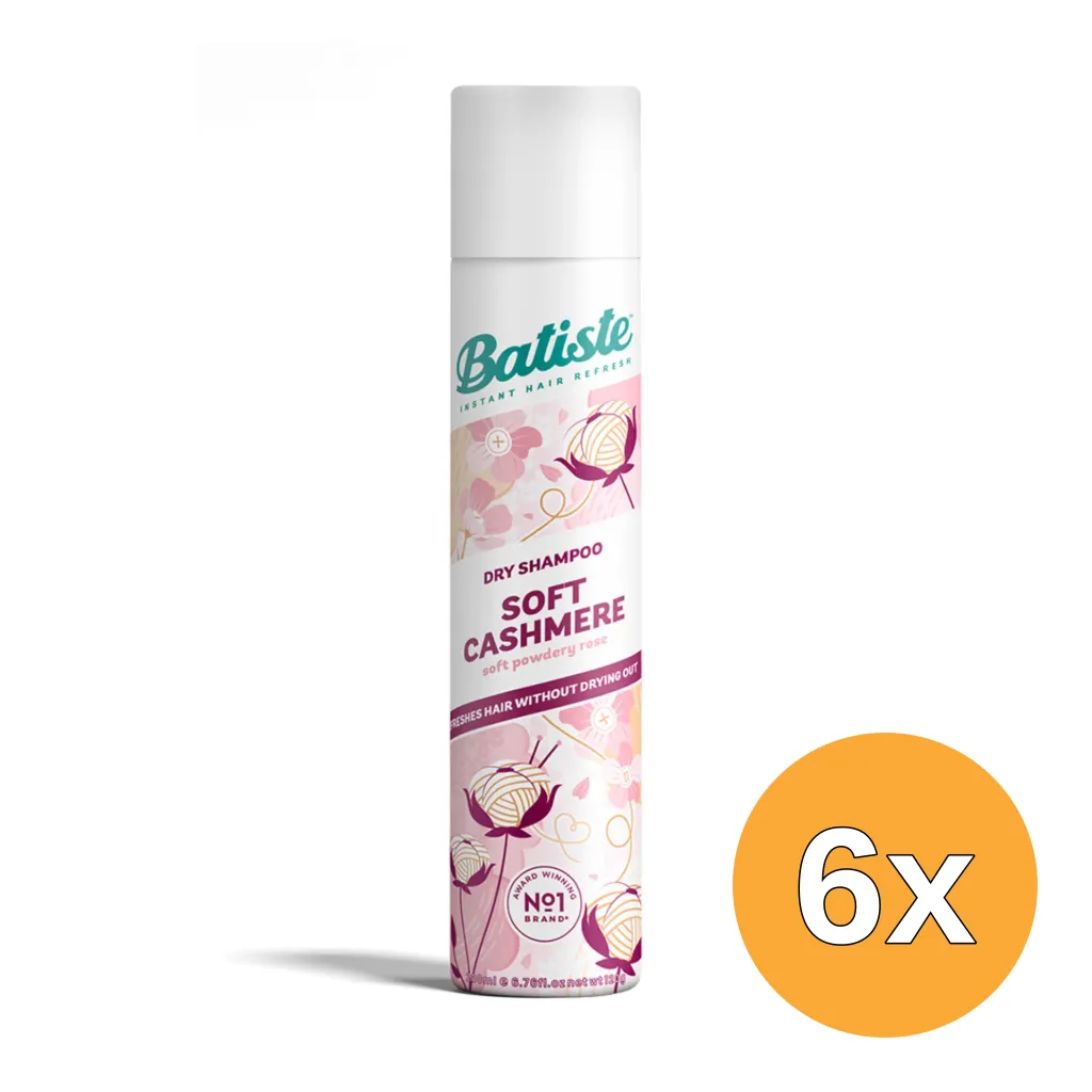 6x Batiste Dry Shampoo Soft Cashmere (200 ml)