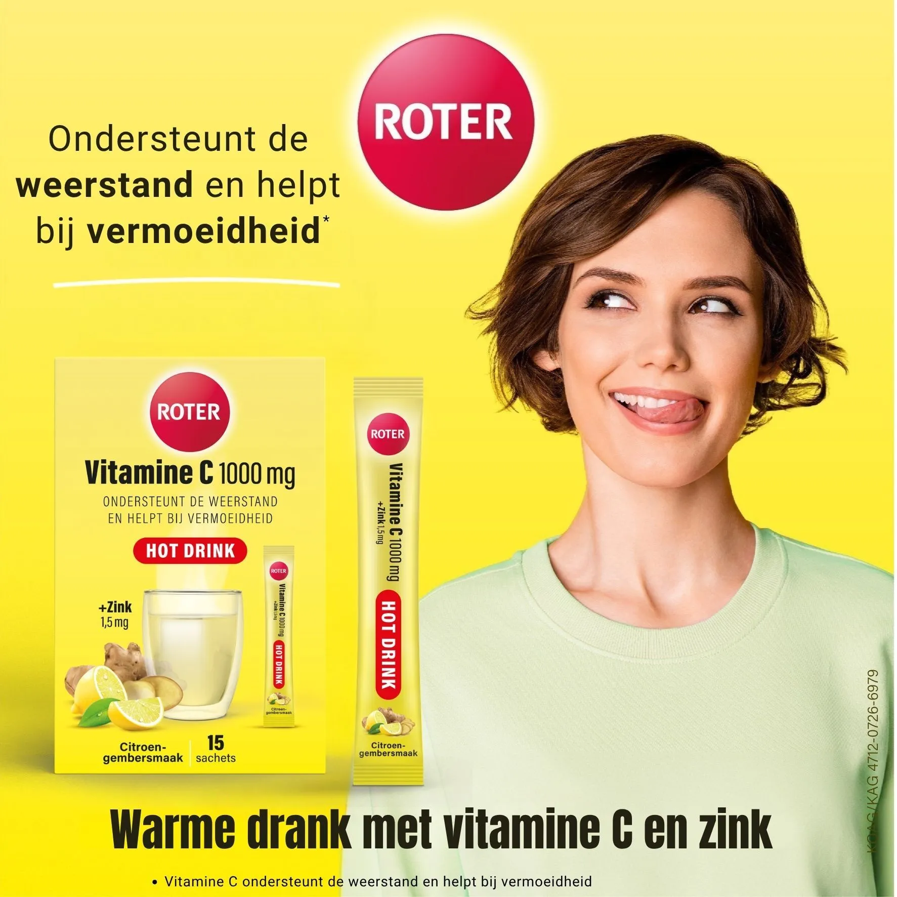 Roter Vit.C+Zink Hot Drink Citroen-gember sachets (15 stuks) - image 2
