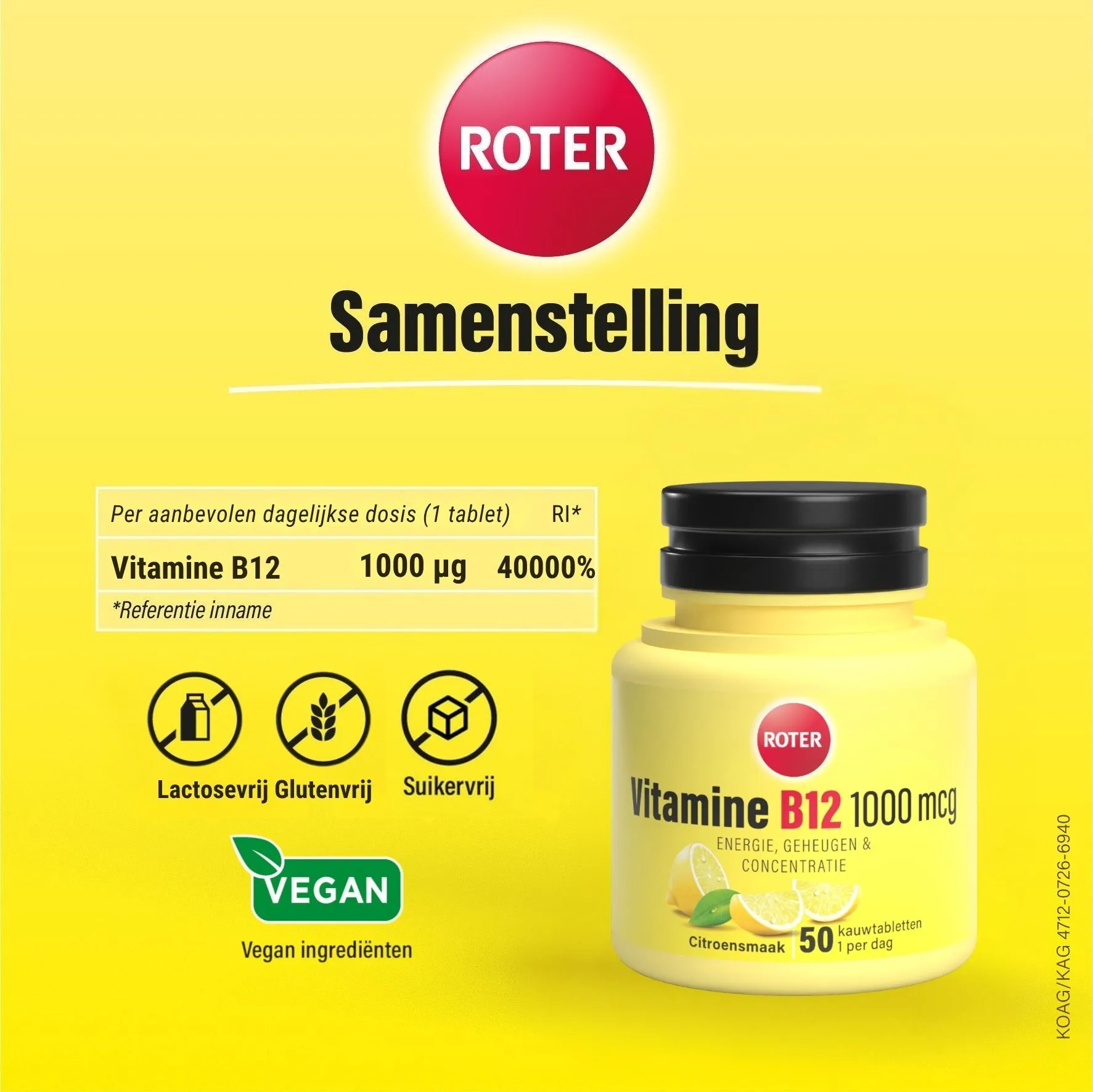 Roter Vitamine B12 1000µg Citroen (50 tabletten) - image 4