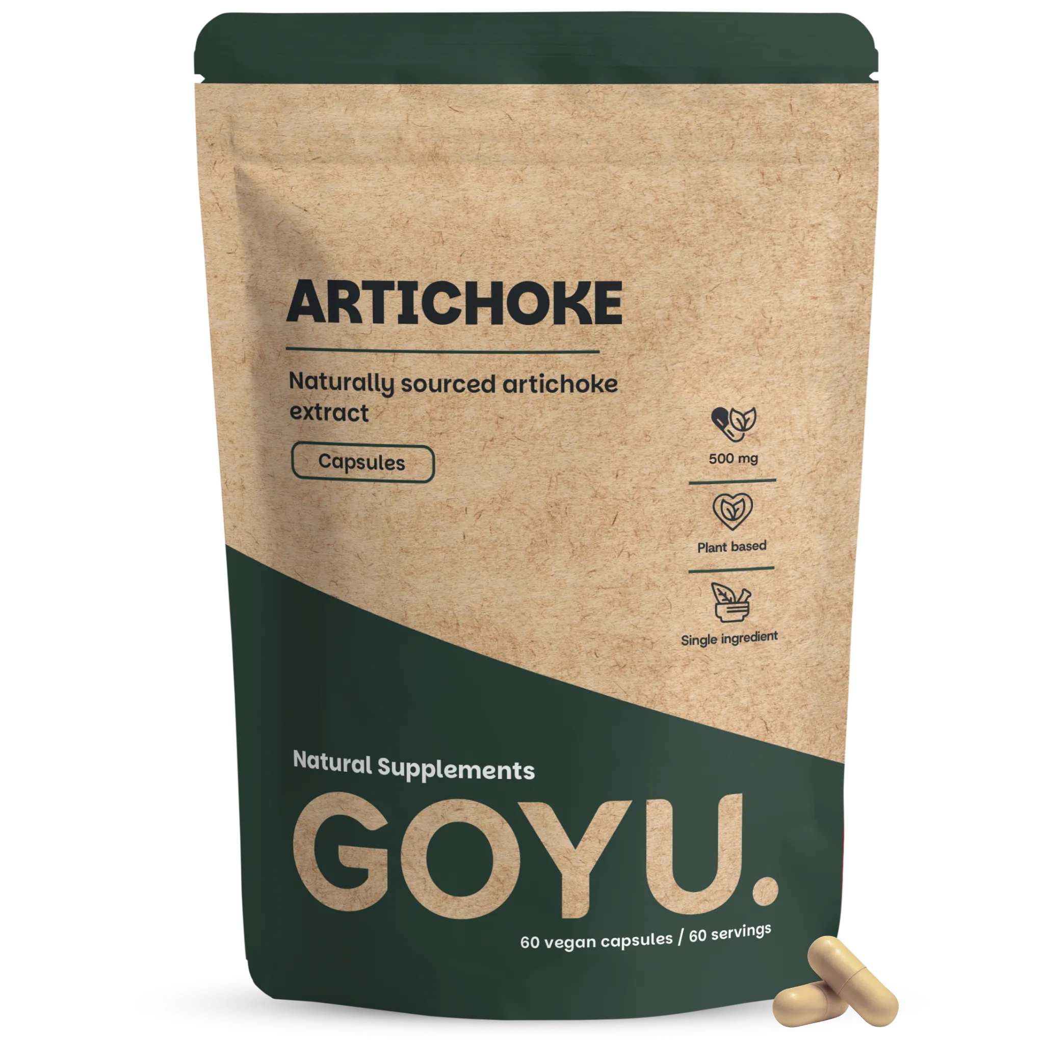 Goyu Artisjok Extract Capsules – 10:1, 2,5% Cynarine (60 capsules)