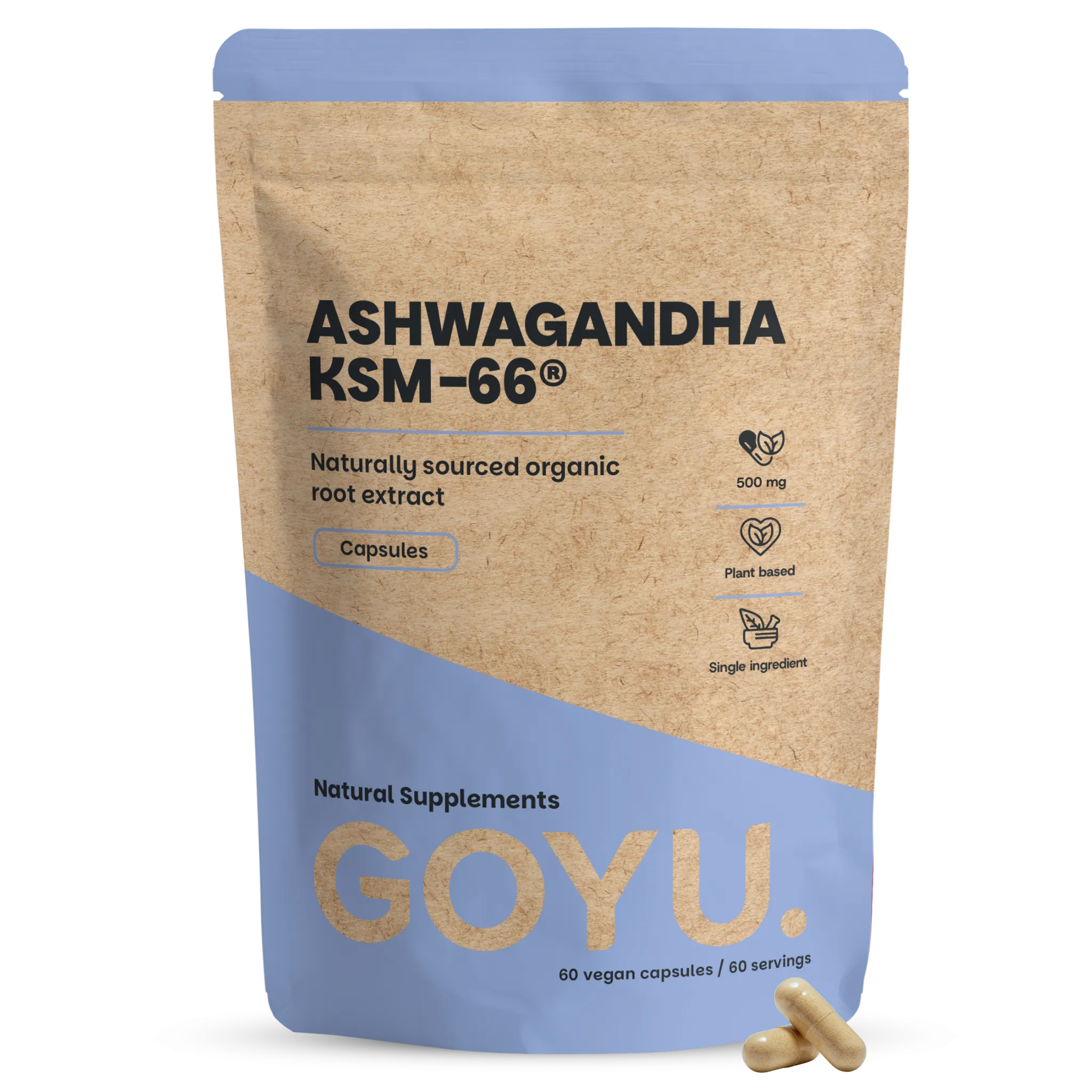 Goyu Ashwagandha Ksm-66 Capsules Biologisch (60 capsules)