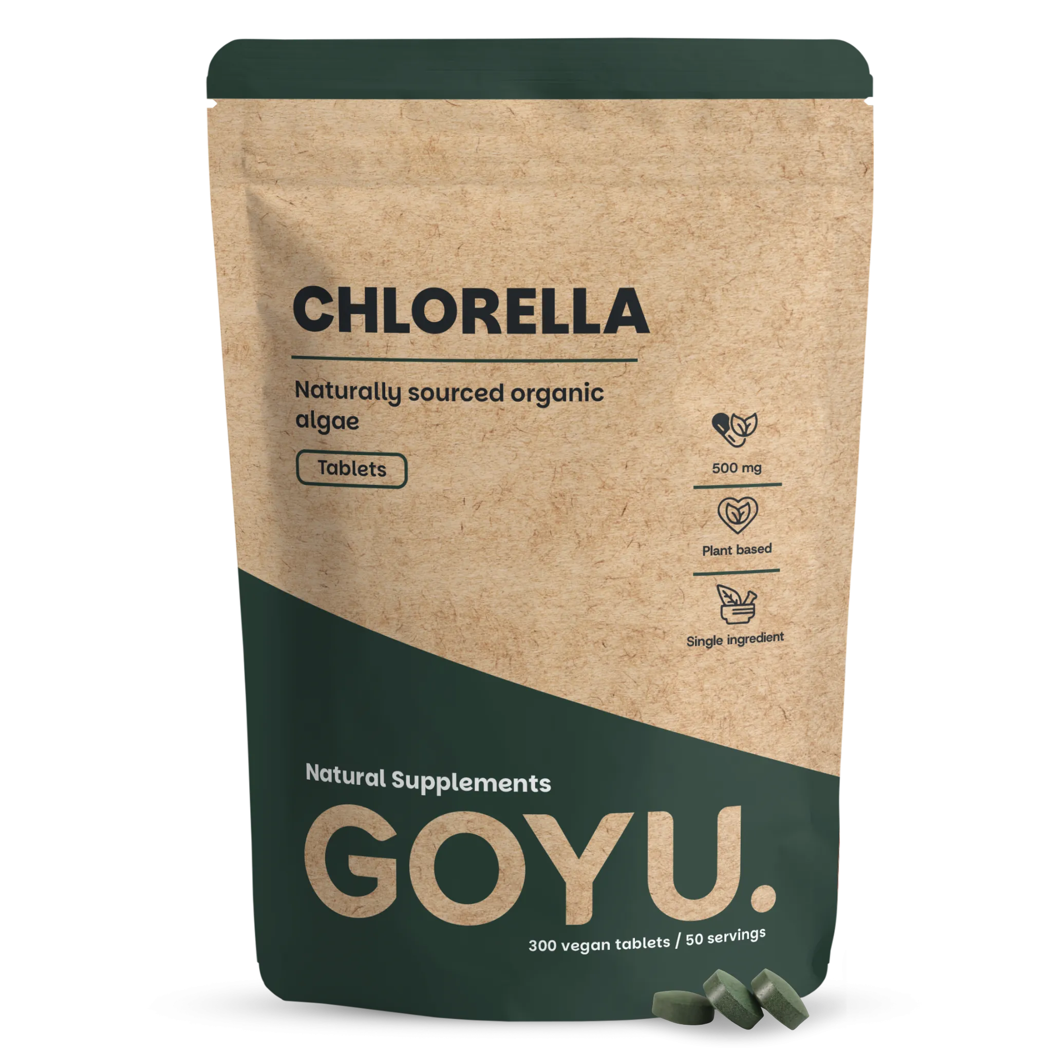 Goyu Chlorella Tabletten Biologisch – 300 Tabletten Zoetwateralg (300 tabletten)