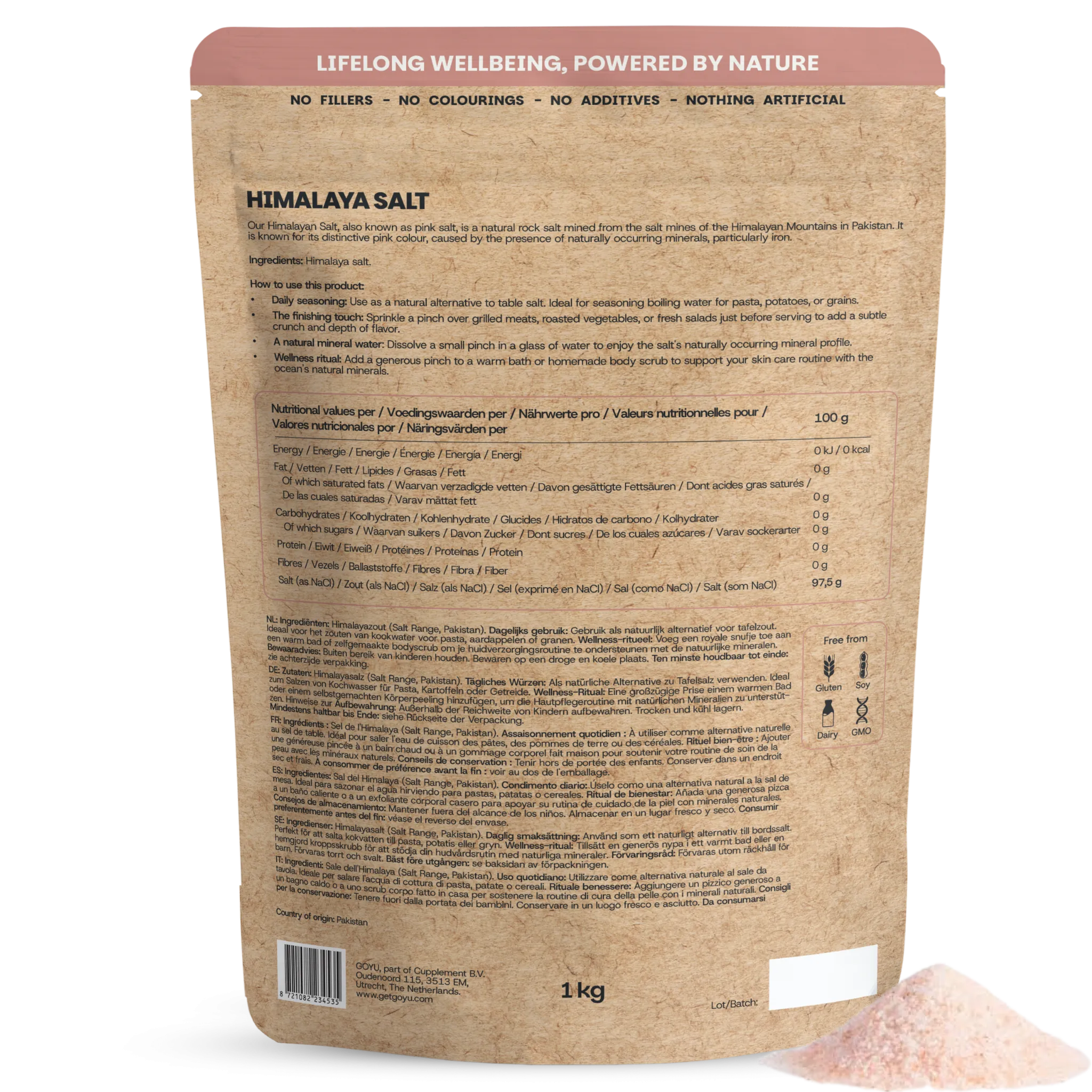 Goyu Himalayazout - Ongeraffineerd Roze Kristalzout (1000 gr)