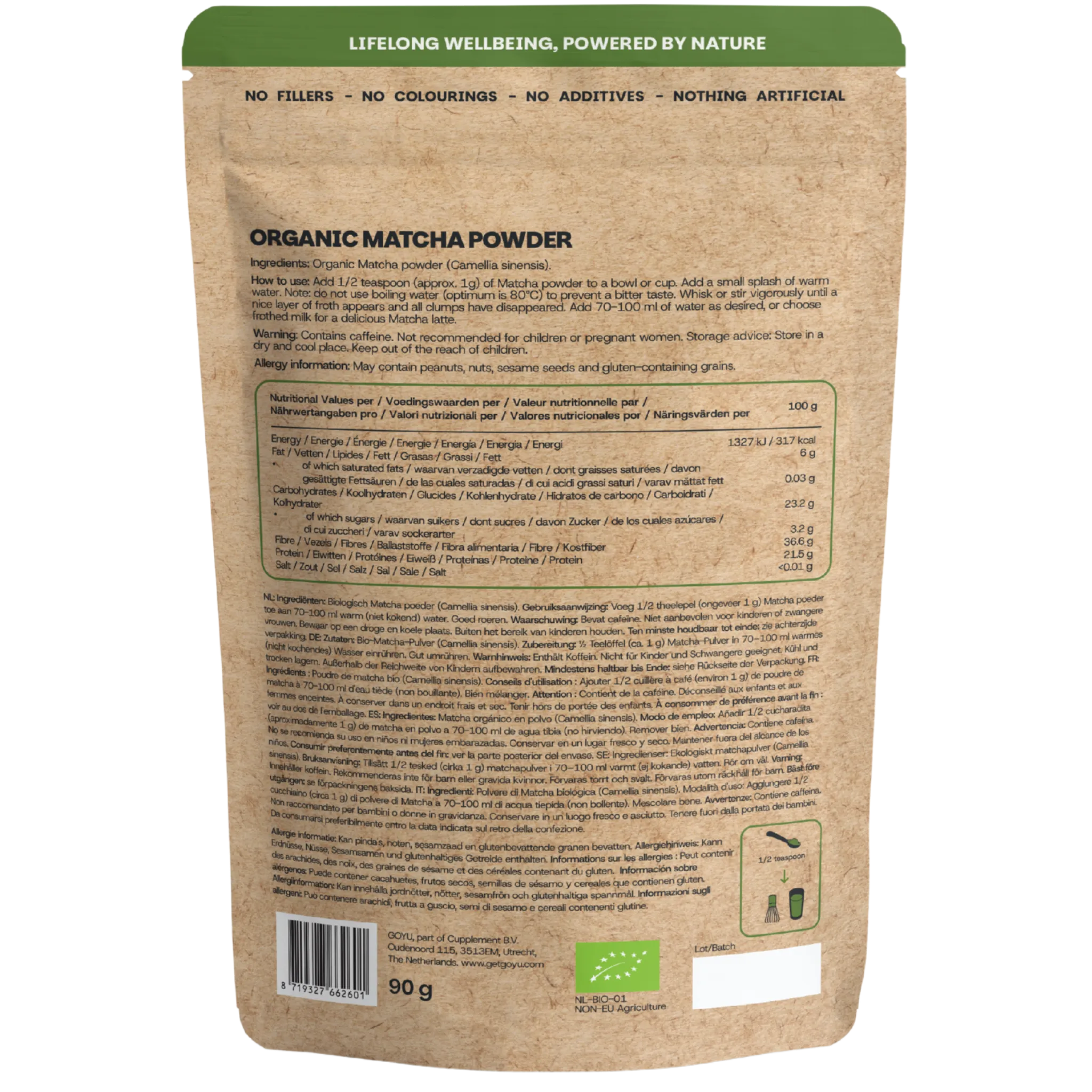 Goyu Matcha Poeder Biologisch (90 gram)