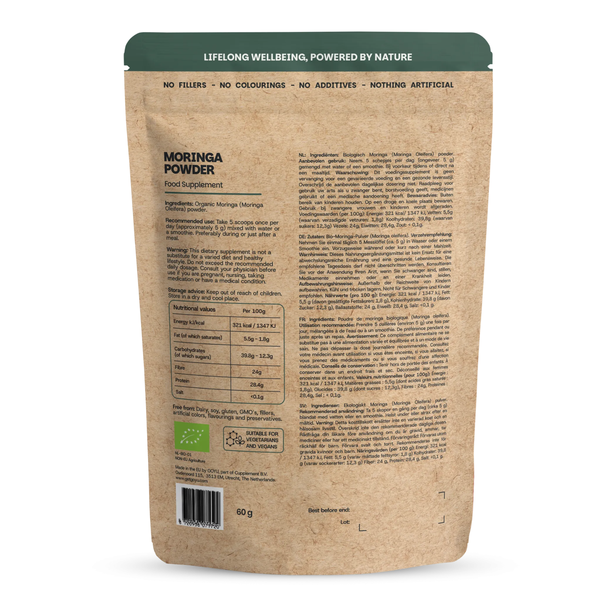 Goyu Moringa Poeder Biologisch (60 gram)