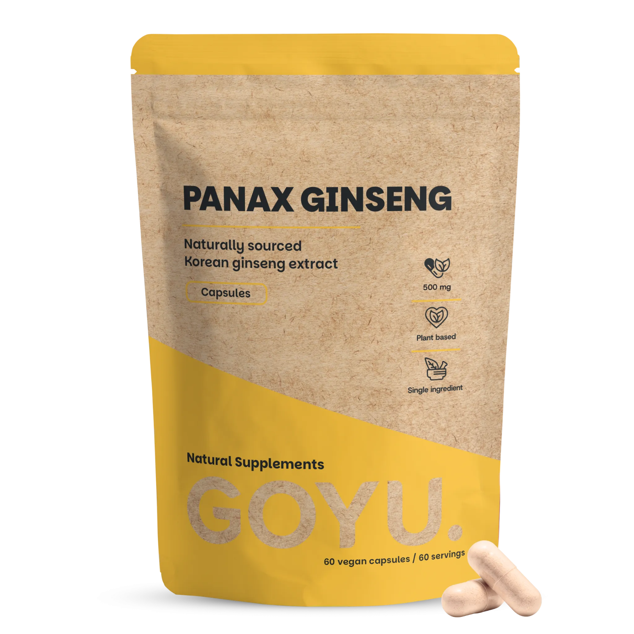 Goyu Panax Ginseng Extract Capsules – Ginsengwortel 10:1 (60 capsules)