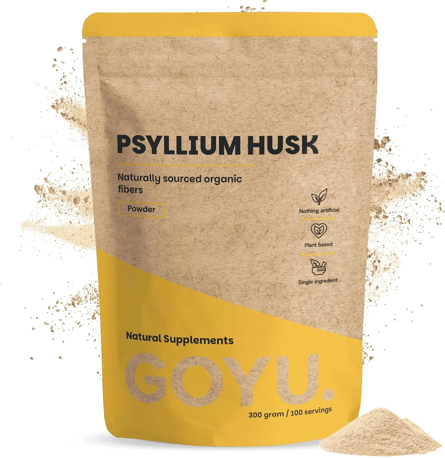 Goyu Psylliumvezels Poeder Biologisch (300 gram)