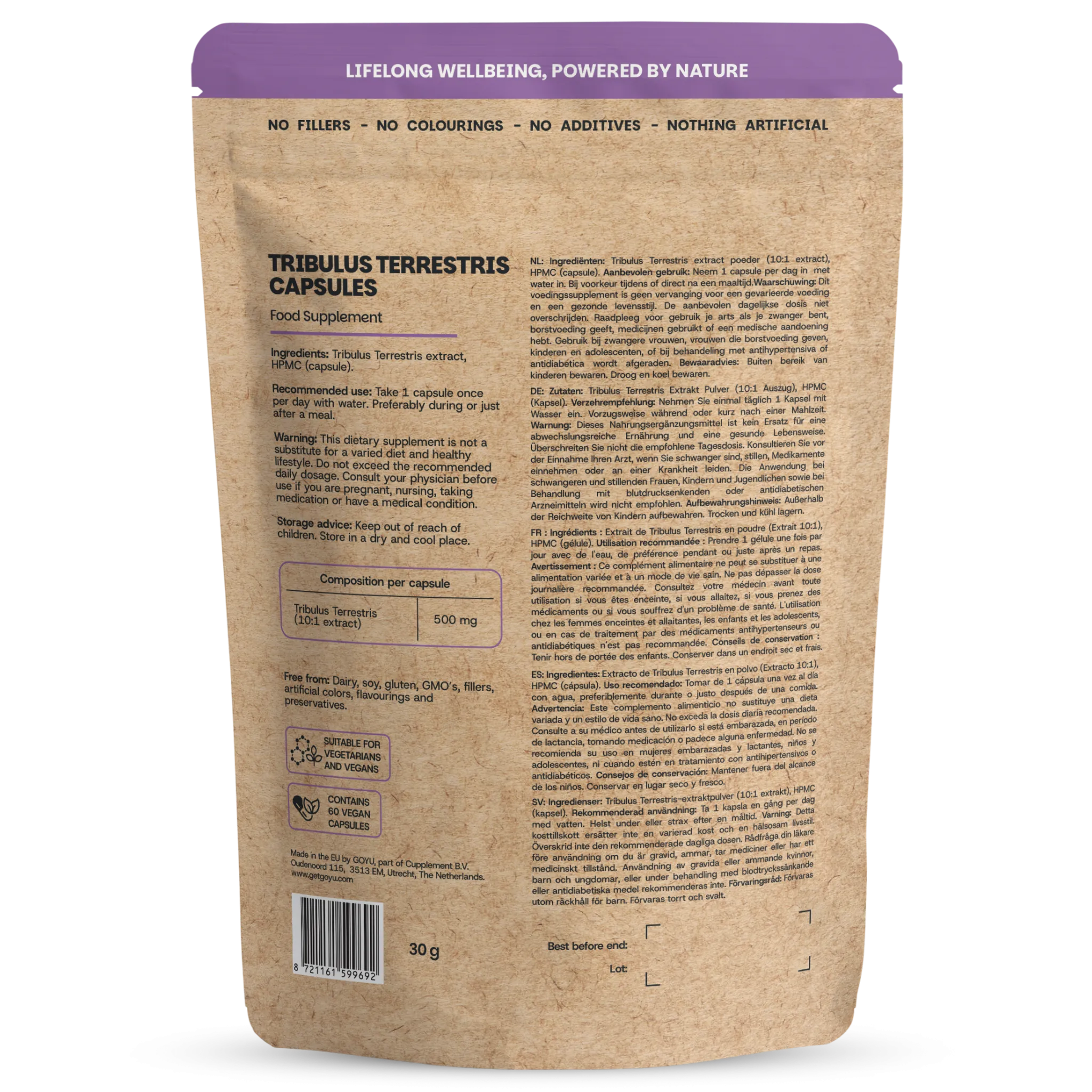 Goyu Tribulus Terrestris Extract Capsules - 60 Capsules (60 capsules)