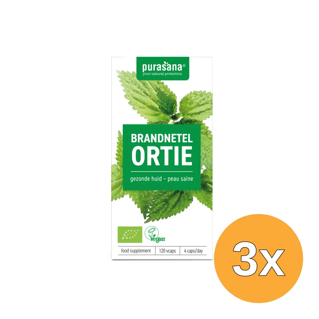 3x Purasana Brandnetel/Ortie Vegan Bio (120 vega capsules)