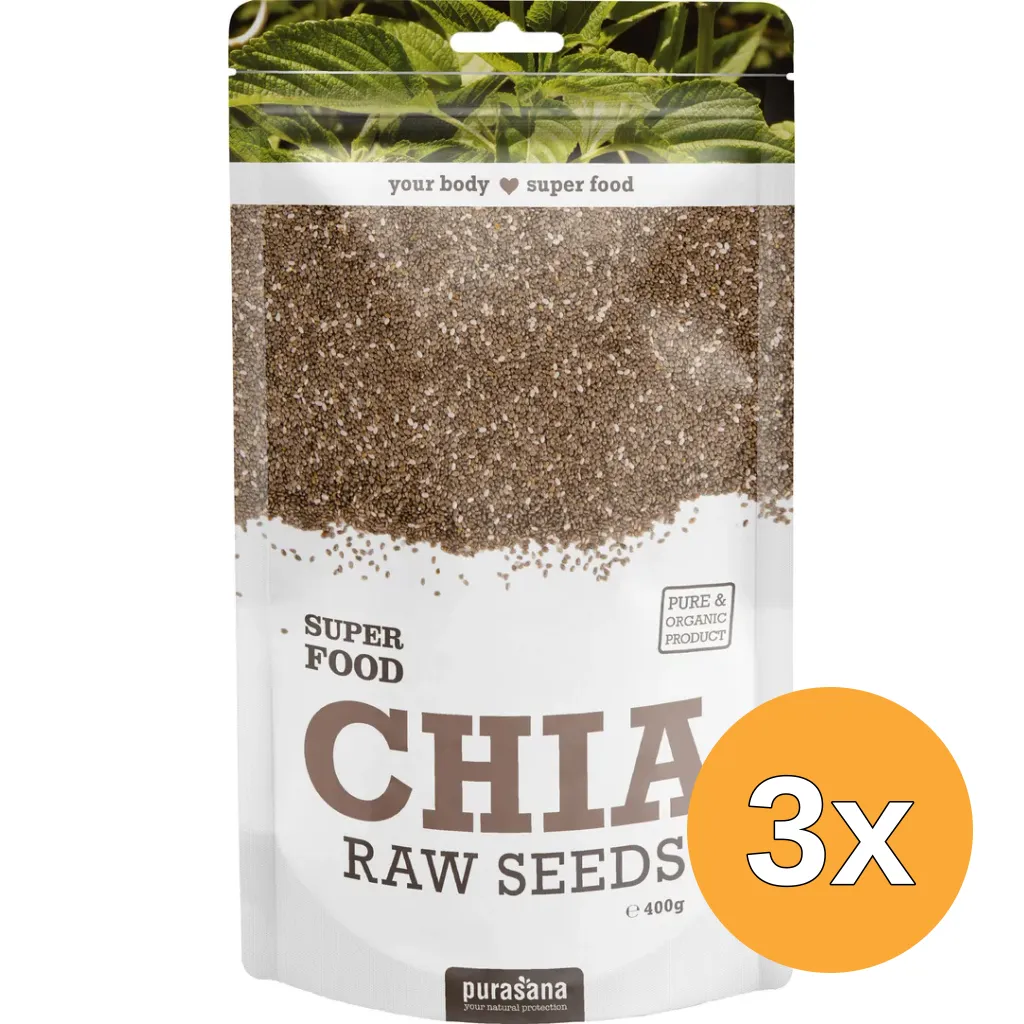 3x Purasana Chia Zaden - Vegan Bio (400 gr)