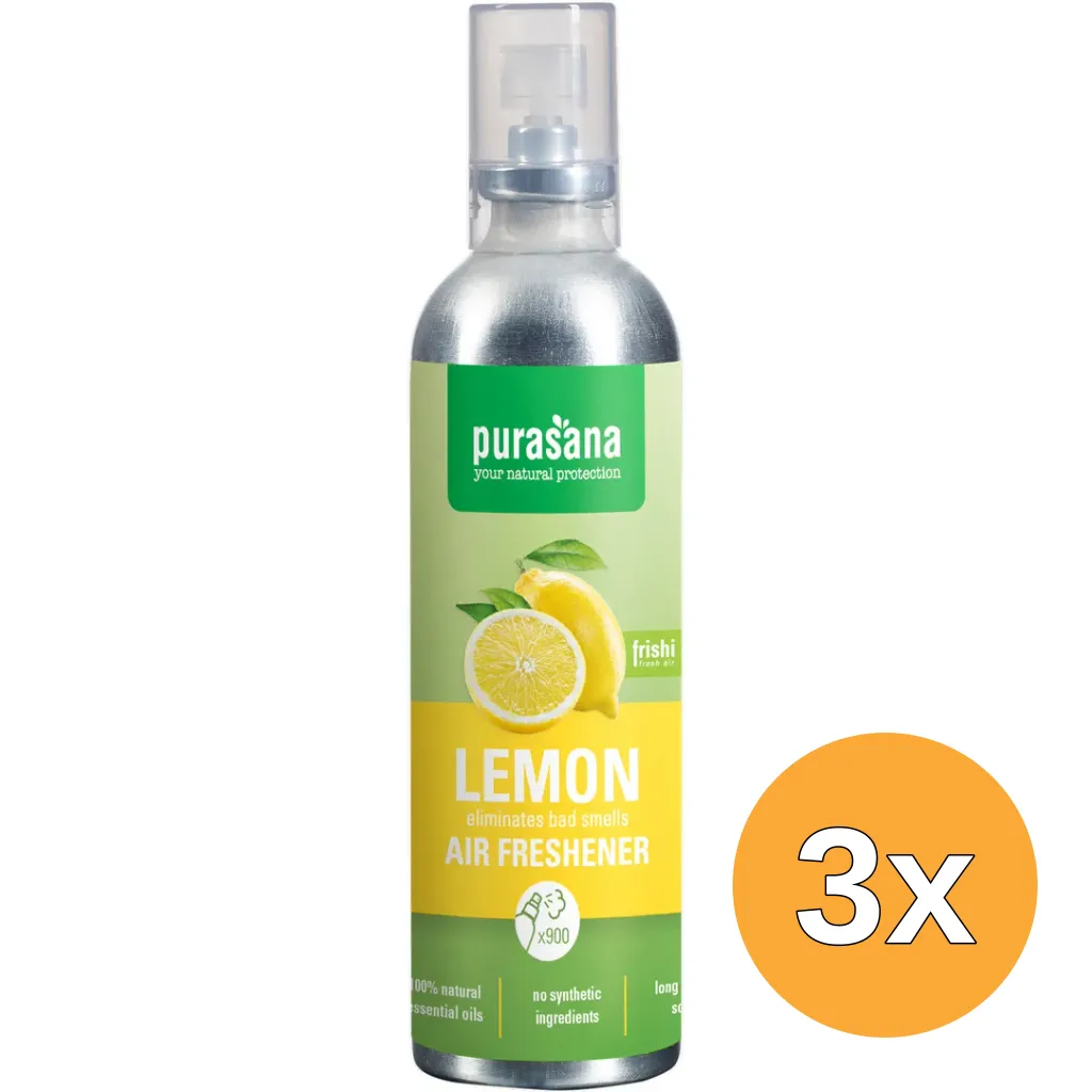 3x Purasana Luchtverfrisser Frishi Lemon (100 ml)