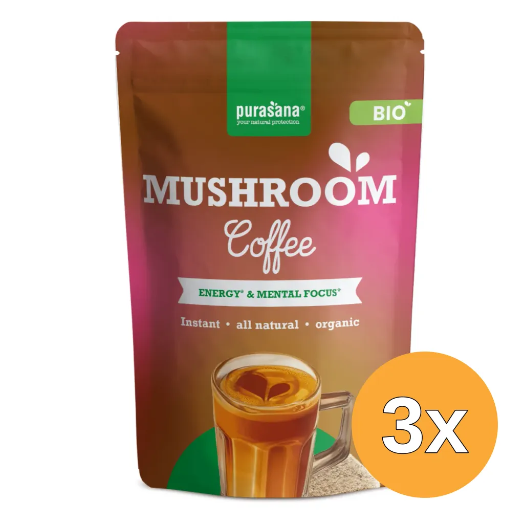 3x Purasana Mushroom Coffee Poeder (45 gr)
