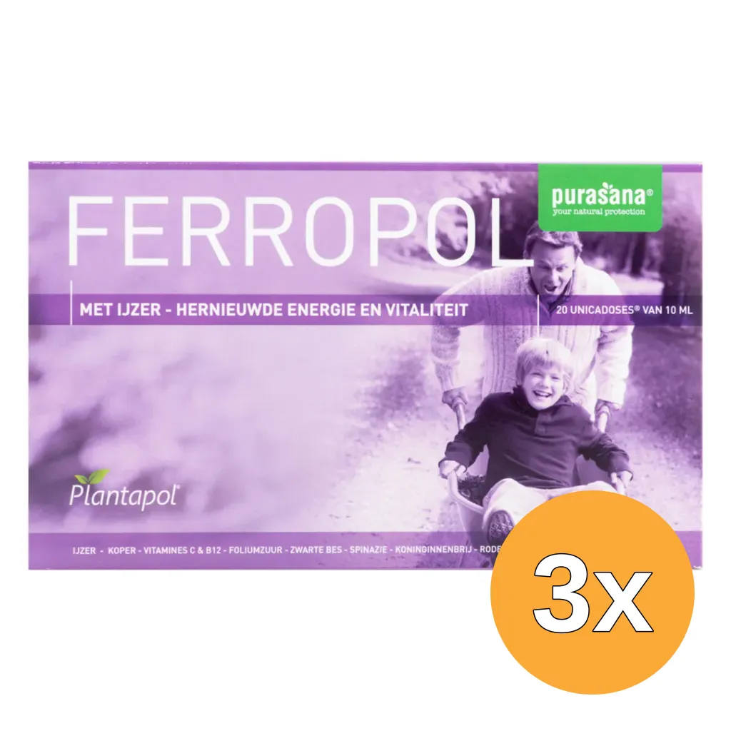 3x Purasana Plantapol Ferropol (20 stuks)
