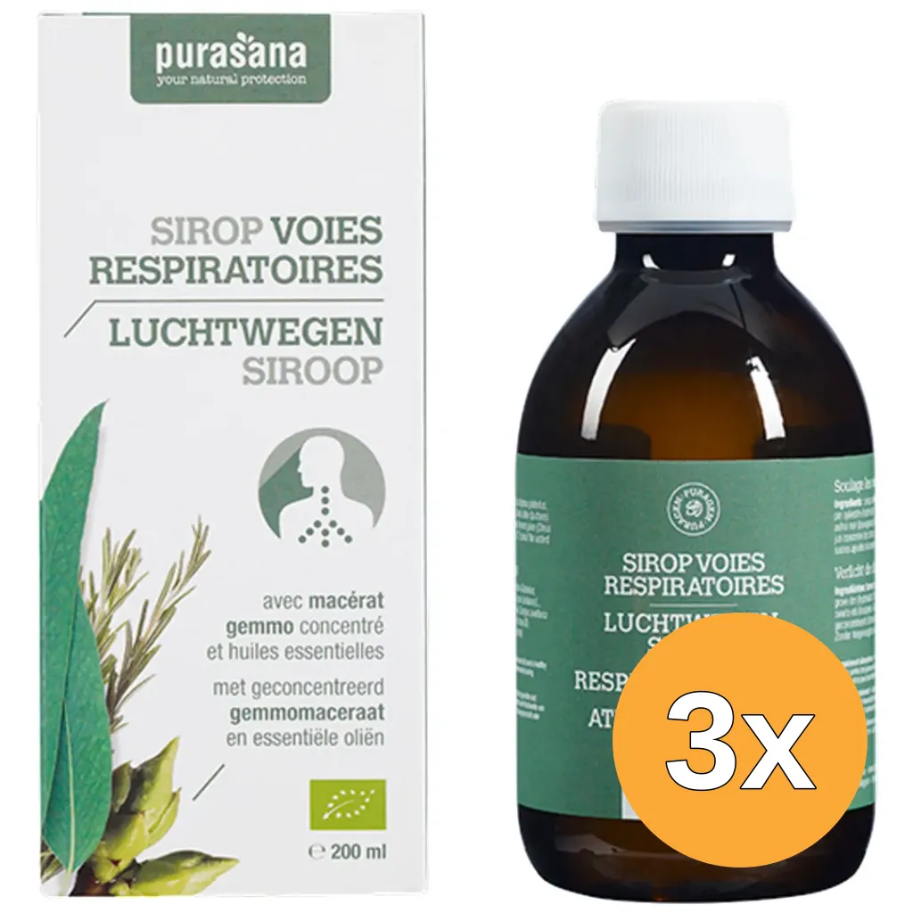 3x Purasana Puragem Luchtwegen Siroop Bio (200 ml)