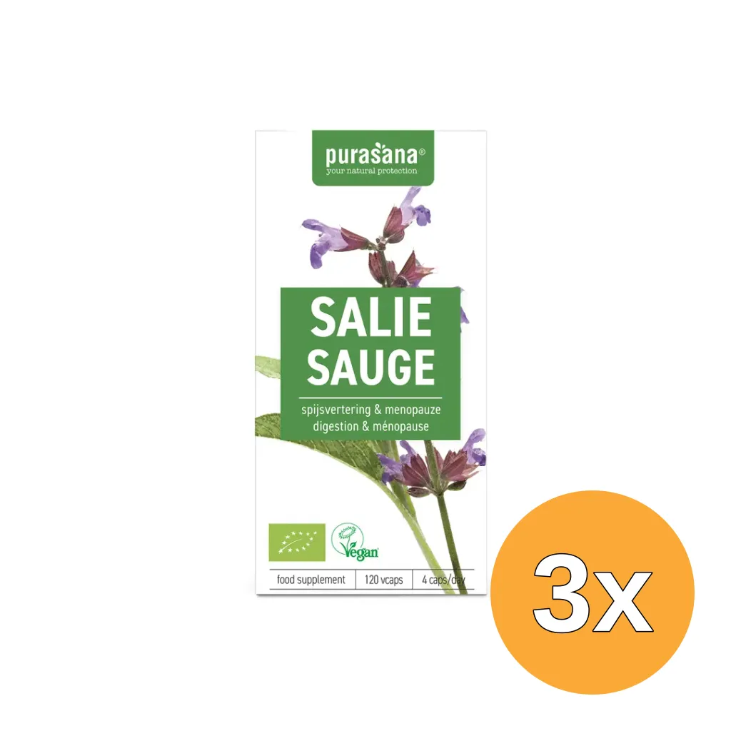 3x Purasana Salie/Sauge Vegan Bio (120 vega capsules)
