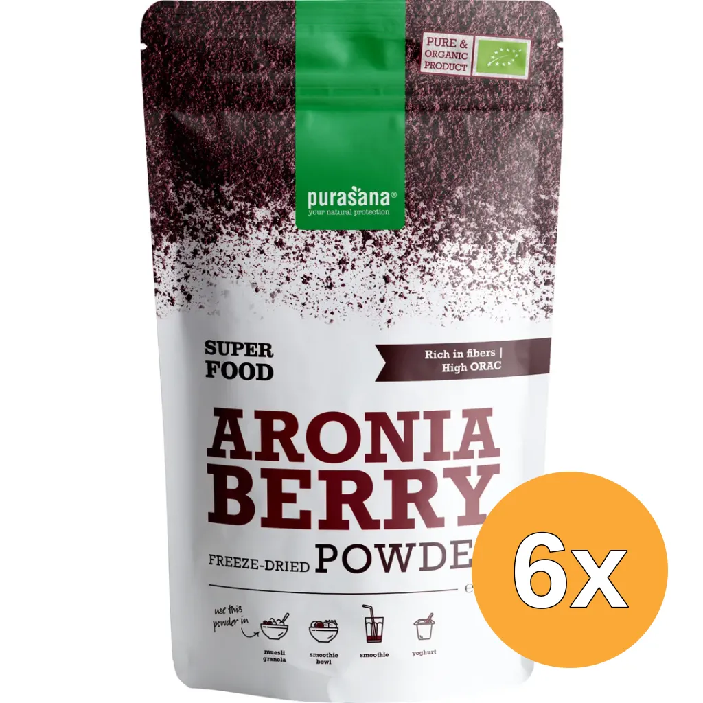 6x Purasana Aronia Poeder - Vegan Bio (200 gr)