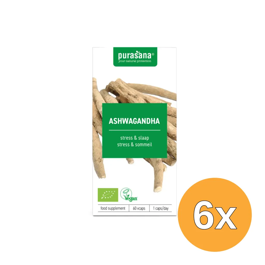 6x Purasana Ashwagandha Vegan Bio (60 vega capsules)