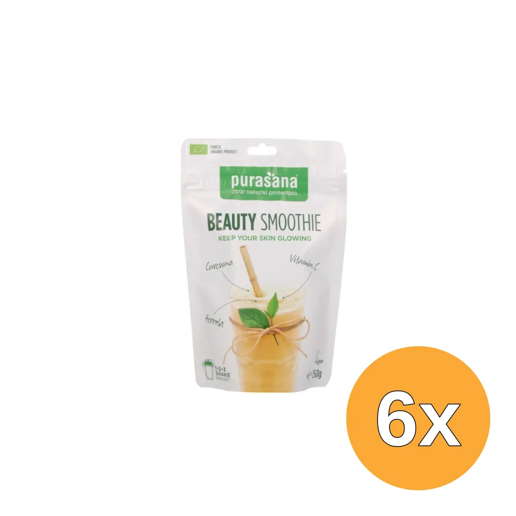 6x Purasana Beauty Smoothie Shake Vegan Bio (150 gr)