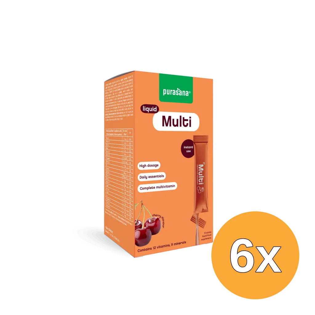 6x Purasana Multivit Liquid Gelstick 10ml (15 stuks)