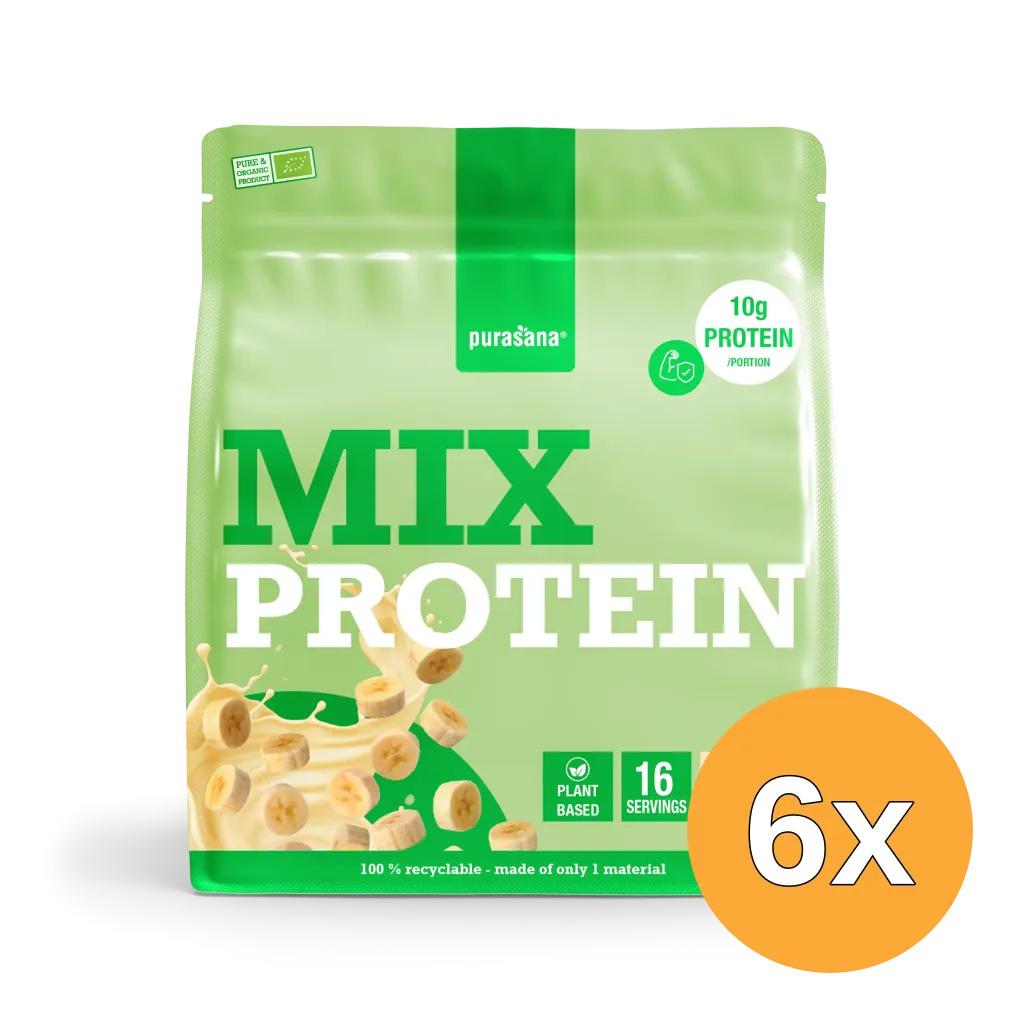 6x Purasana Plant Protein Mix Banaan Bio (400 gr)