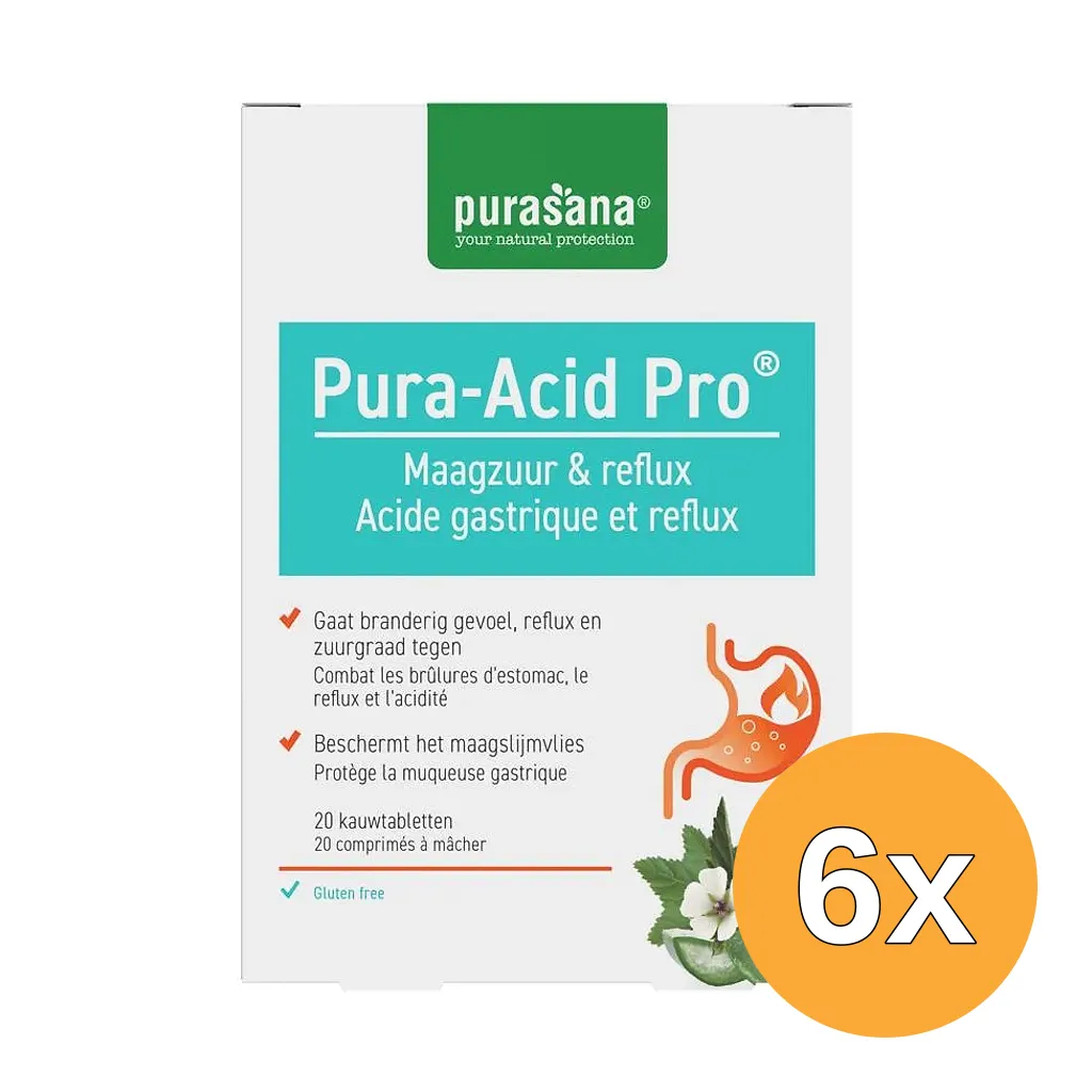 6x Purasana Pura-Acid Pro (20 kauwtabletten)