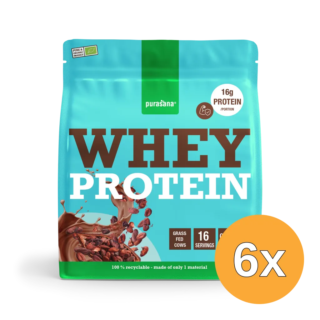 6x Purasana Whey Proteine Cacao Bio (400 gr)