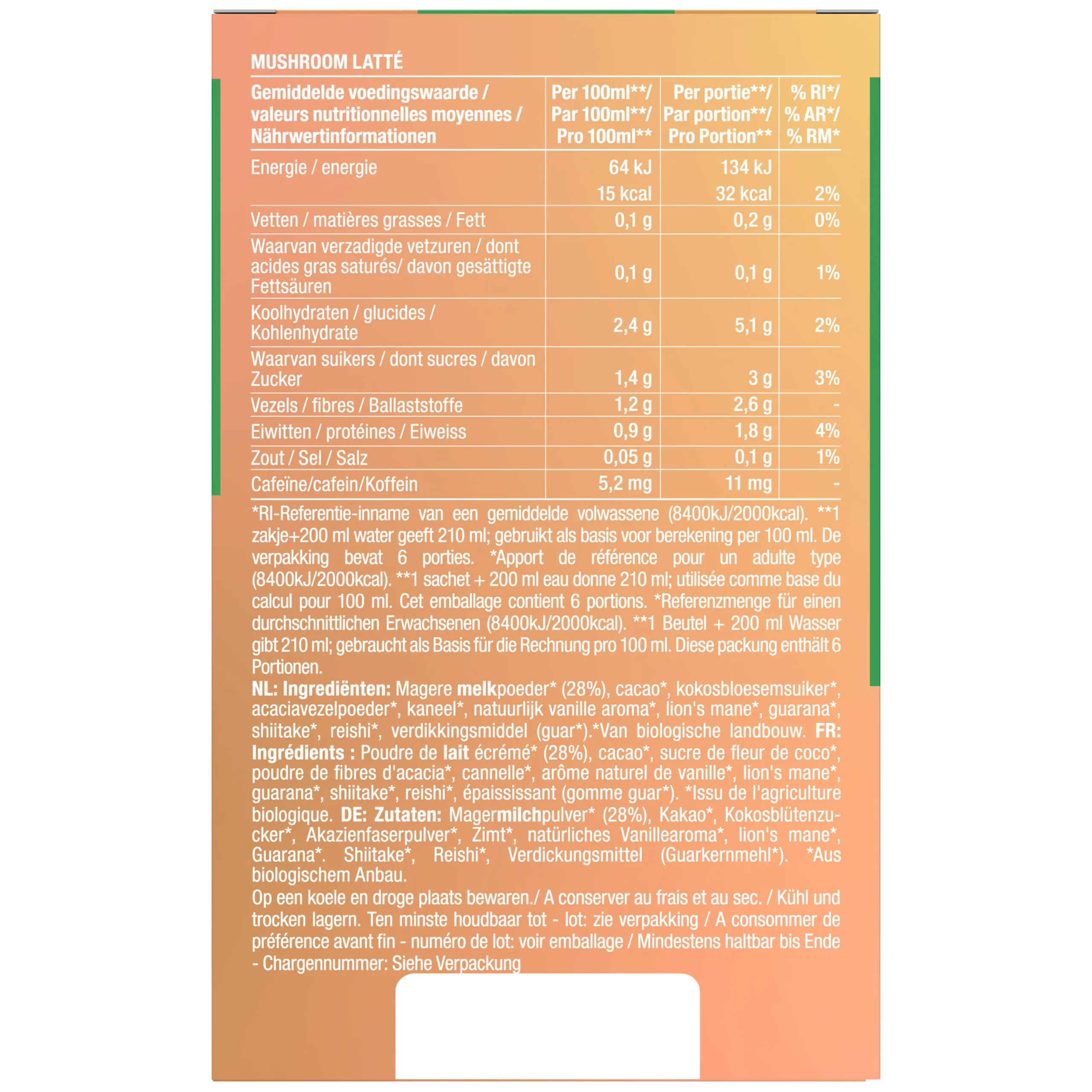 Purasana Mushroom Latté Bio (6 x 10 gr) - image 2