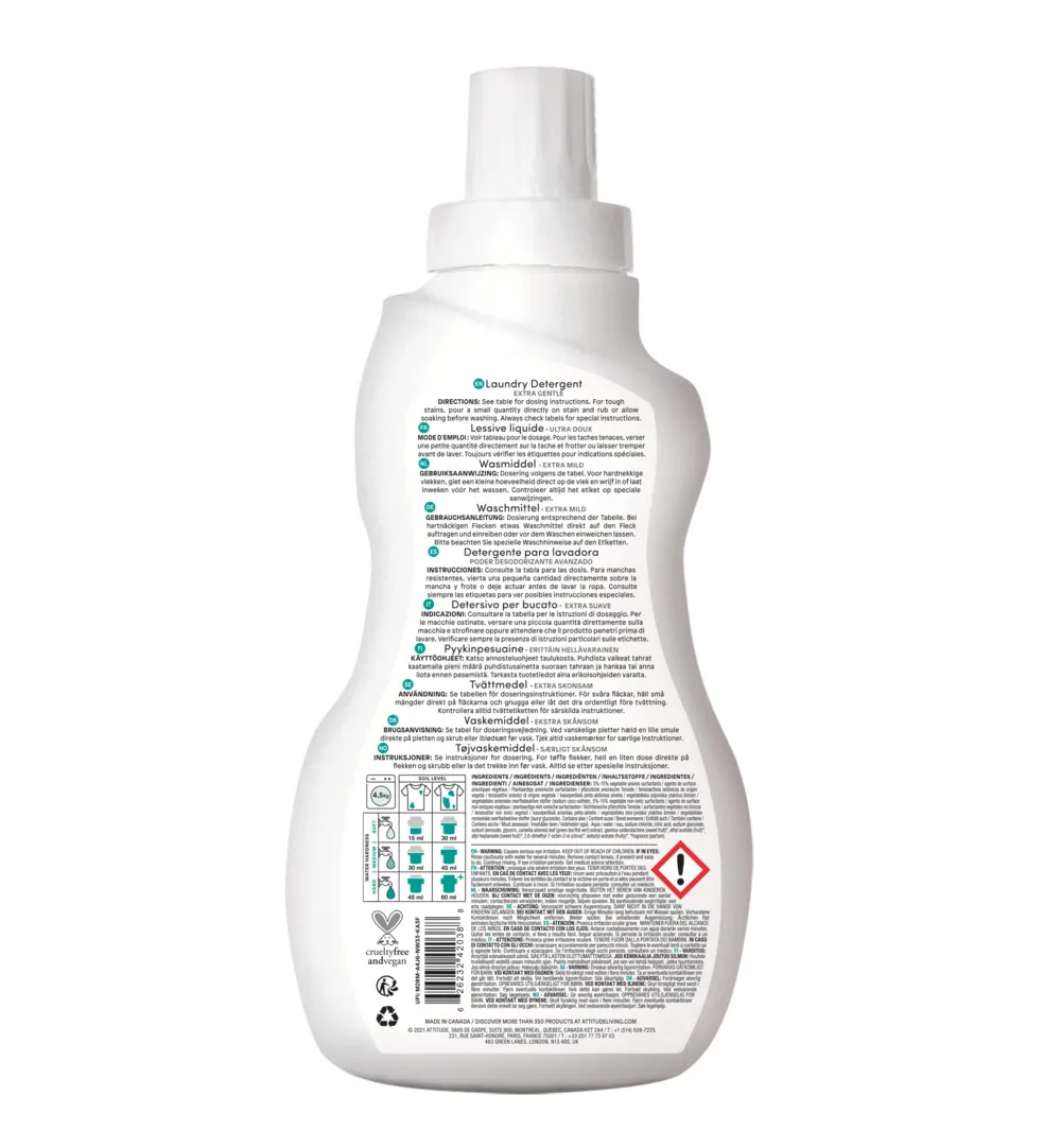 Attitude Little Ones Vloeibaar Wasmiddel 35 Beurten Pear Nectar (1050 ml)