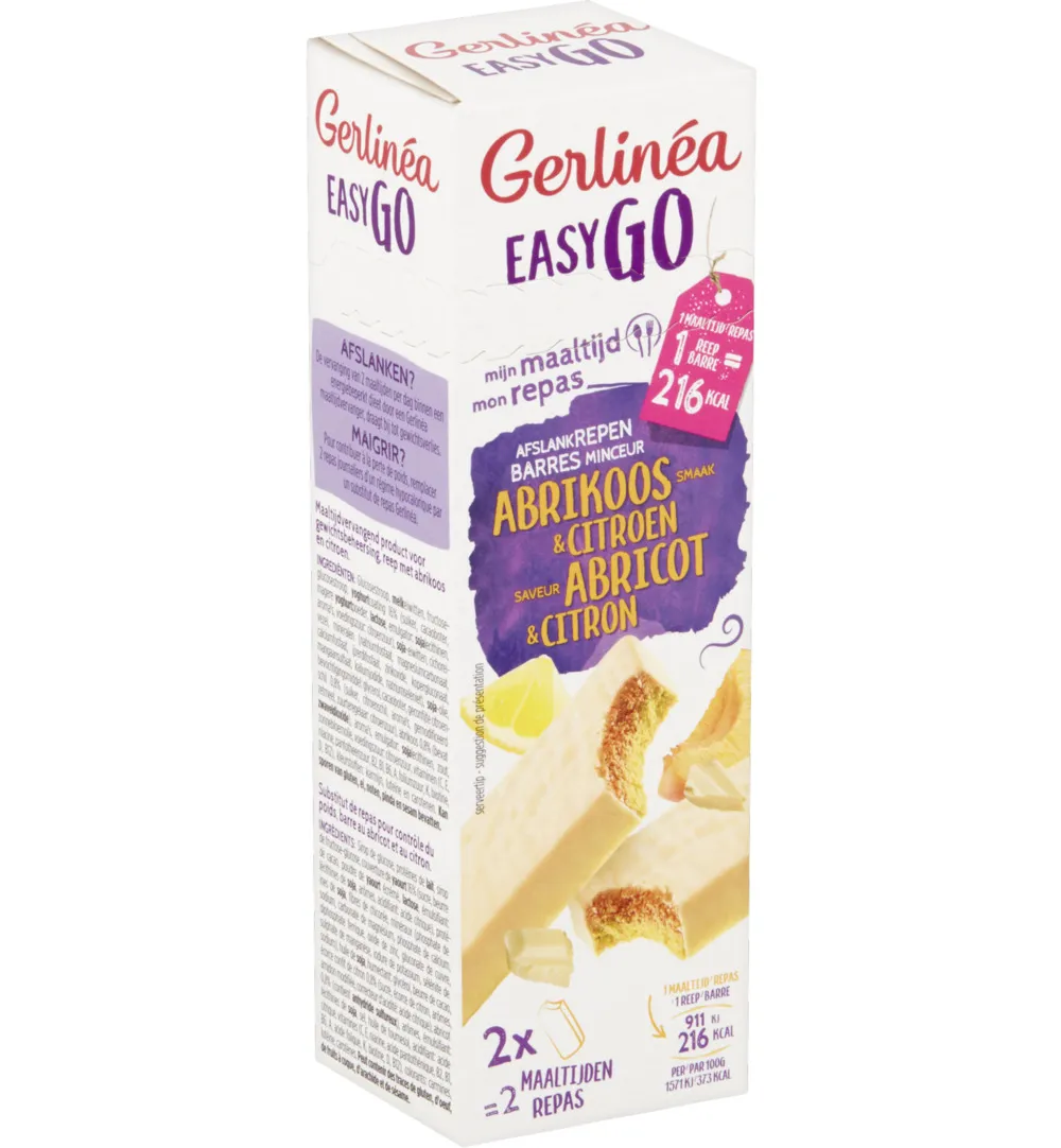 Gerlinéa Easy Go Afslank Maaltijdrepen Abrikoos Citroen (2 x 58 gr)